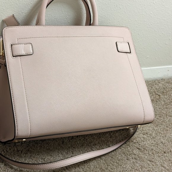 Rayne Medium Saffiano Leather Satchel (Powder Blush - Picture 4 of 8